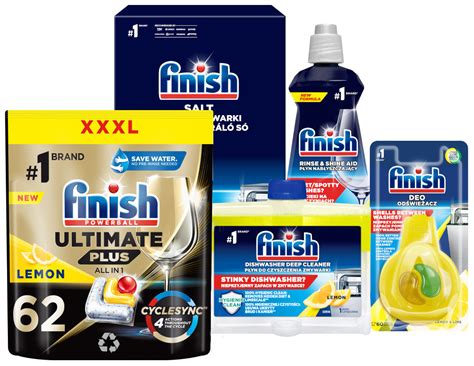 FINISH Ultimate Plus Kapsułki do zmywarki lemon 62 szt. + sól ...