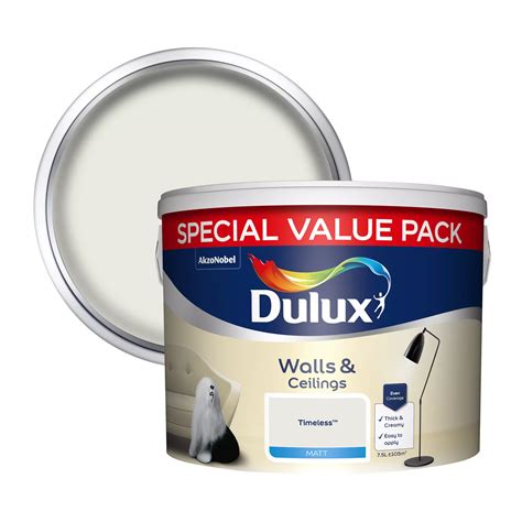 Dulux Timeless Matt Emulsion Paint 7 5l Plastic Container Departments Diy At Bandq