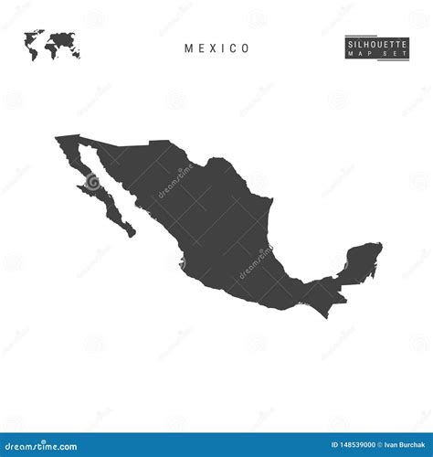 Mapa Del Vector De México Aislado En El Fondo Blanco Mapa Negro Alto