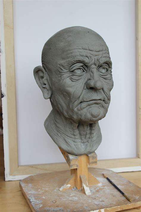 Old Man Head Sculpture