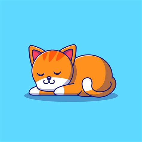 Lindo Gato Naranja Durmiendo Ilustraci N Gato Mascota Personajes De