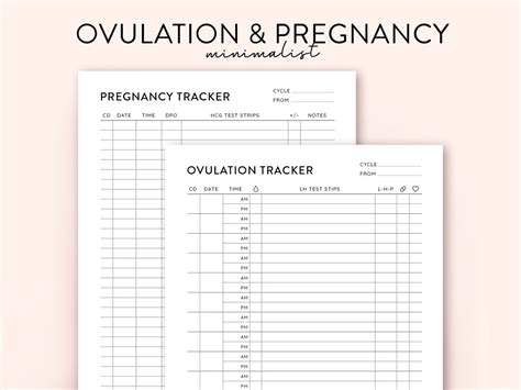 Ovulation Test Strips Tracker, Ovulation Tracker Printable, Ovulation Tracker Template, Ovulate ...