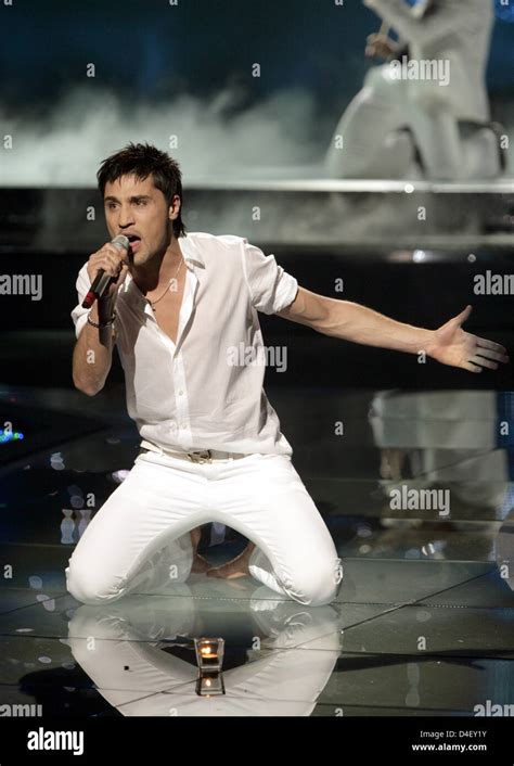 Russian Singer Dima Bilan Performs His Song At The Eurovision Song