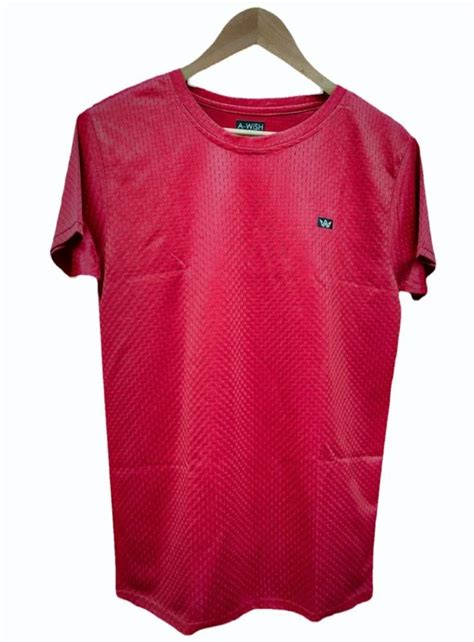 Men Maroon Lycra Plain T Shirt Round Neck At Rs 125 Piece In Baran