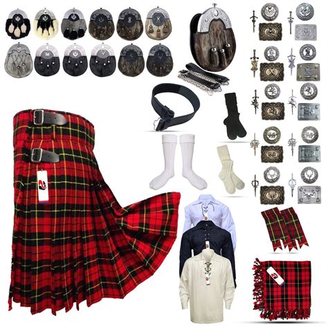 Clan Wallace Tartan Kilt Outfit Celebrate Scottish Heritage Athletin