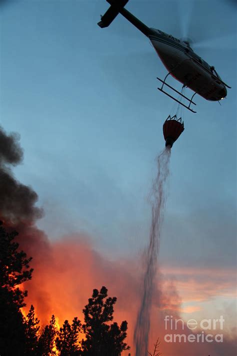 Helicopter Drops Water On White Draw Fire Photograph By Bill Gabbert