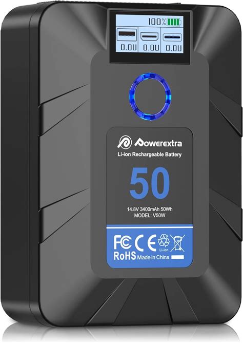 Amazon Powerextra V Mount Battery V Lock Battery Wh With Lcd