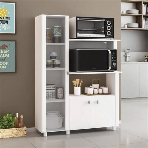 Armario Para Forninho E Microondas - Armario multiuso microondas e forno com porta de vidro | Extra