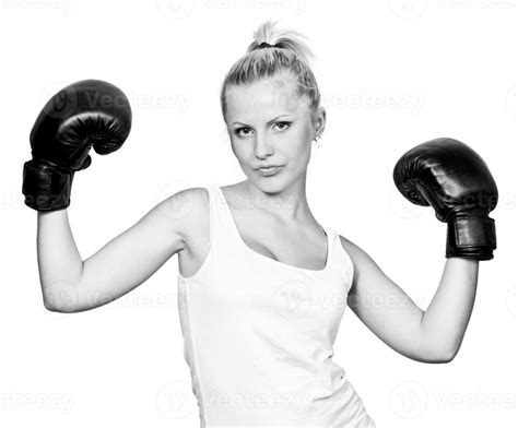 Beautiful Blonde Girl In Boxing Gloves 21060836 Stock Photo At Vecteezy