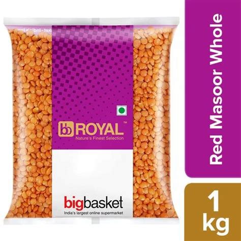 BB Royal Red Masoor Dal Mysore Bele Whole 1 Kg Pouch Sparkling Spices