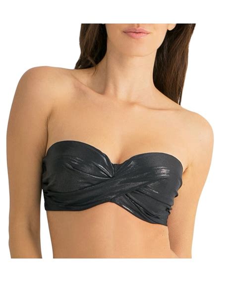 Women S Twist Bandeau Bikini Top Gunmetal Foil Cm Nuvlplj