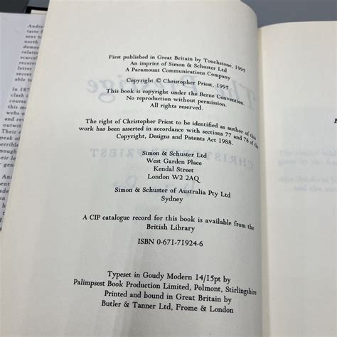 Christopher Priest The Prestige Hardcover First Edition Signed 1995 ...