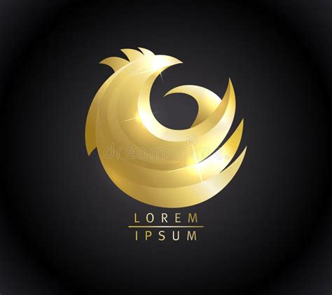 Golden bird vector logo stock vector. Illustration of meal - 159531844