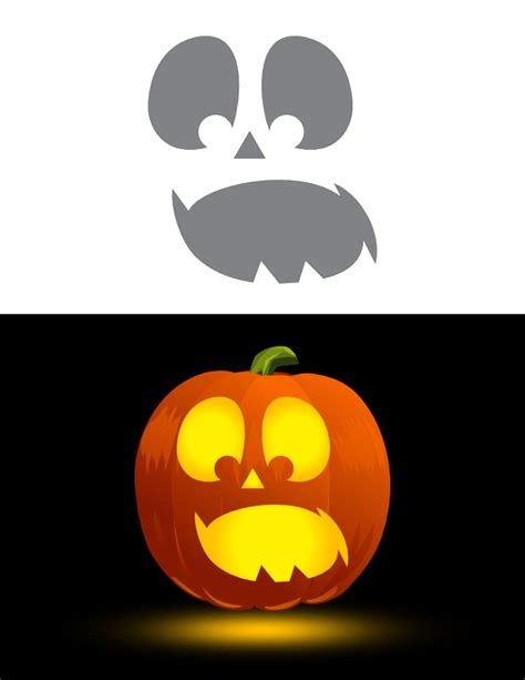 Printable Agitated Face Pumpkin Stencil in 2023 | Pumpkin stencil ...