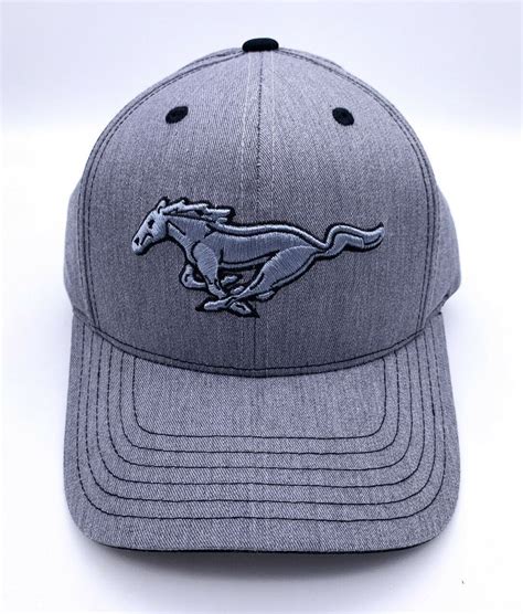 Ford Mustang Hat Gray Heather Twill W Pony Emblem Goodspeed Usa