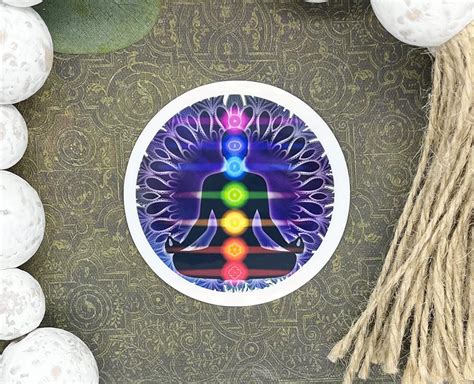 Chakras Sticker 7 Chakras Spiritual Sticker Namaste Etsy Yoga