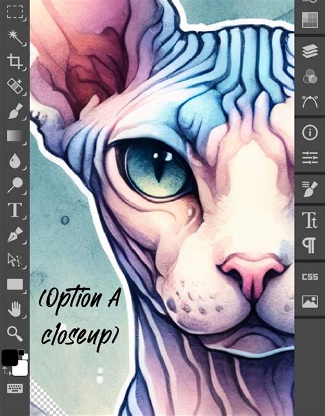 Watercolor Cute Sphynx Cat Sticker See Collection Naked Cat Art Hairless Kitten Choose Size