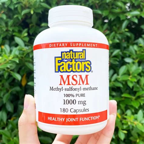 เอ็มเอสเอ็ม Msm Methyl Sulfonyl Methane 1000 Mg 180 Capsules Natural Factors® ซัลเฟอร์ที่