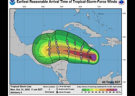 Cyclone Forms Into Tropical Storm Lisa in Caribbean and Gulf of Mexico