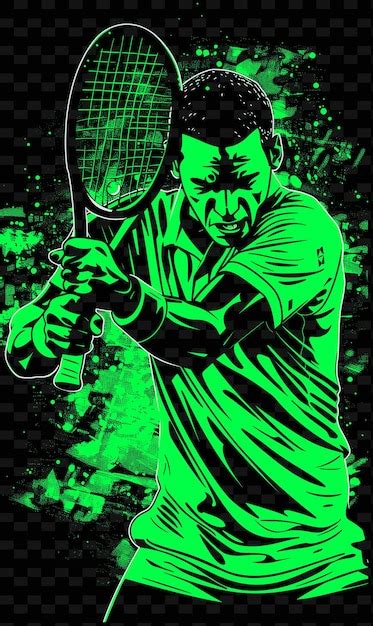 Premium PSD A Poster Of A Man Holding A Tennis Racket With The Words