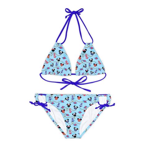 Set Sail With Mickey And Minnie Disney Cruise Line Inspired Strappy Bikini Set Aop Etsy