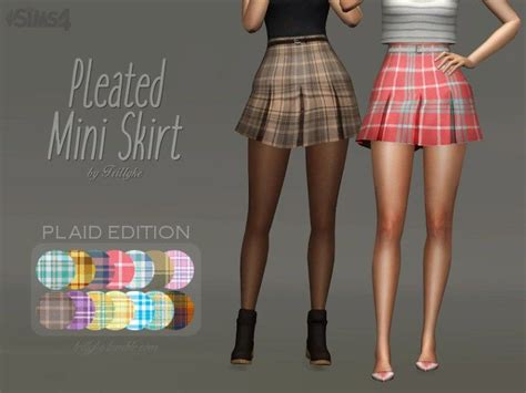 Trillyke Pleated Mini Skirt Plaid Edition The Sims 4 Catalog