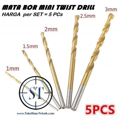 Jual Pcs Mata Bor Micro Pcb Kayu Besi Hss Lapis Titanium Twist Drill