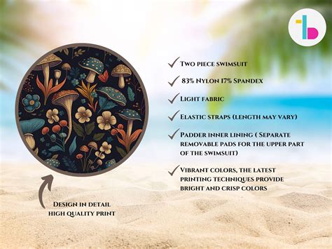 Dark Mushroom Bikini Aesthetic Cottagecore Bikini Festival Bikini Witchy Swimsuit Fairycore