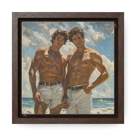 Gay Art Gay Wall Art Gay Painting Canvas Print Original AI Art Etsy