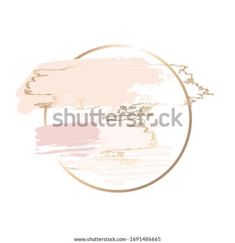 Pink Rose Nude Golden Brush Strokes Stock Vector Royalty Free Shutterstock