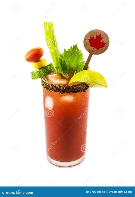 Canadian Caesar Drink Made With Vodka Hot Sauce And Worcestershire Sauce Served With Ice In A