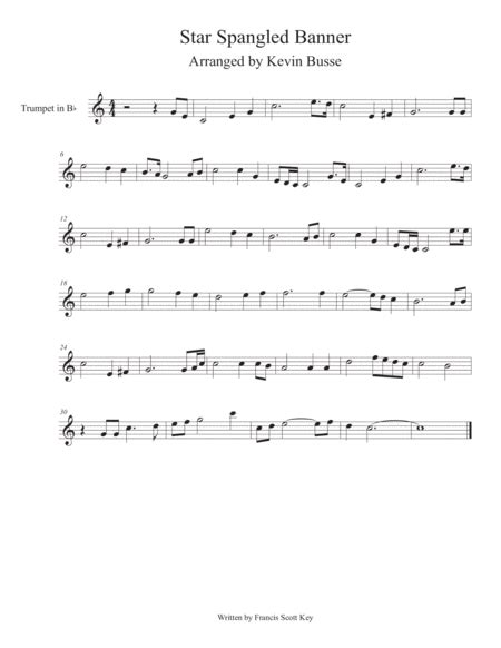 Star Spangled Banner Easy Key Of C Trumpet Trumpet Solo