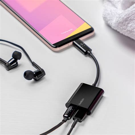 Belkin Usb C Audio Charge Adapter Usb C Pd Fast Charging Black