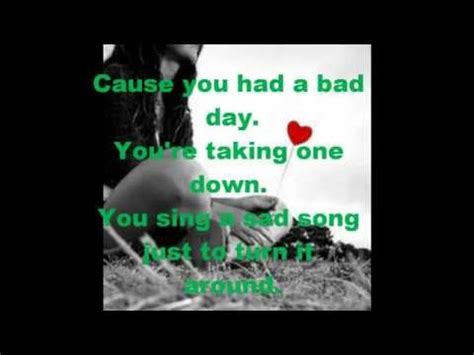 Daniel Powter Bad Day Lyrics On Screen Youtube