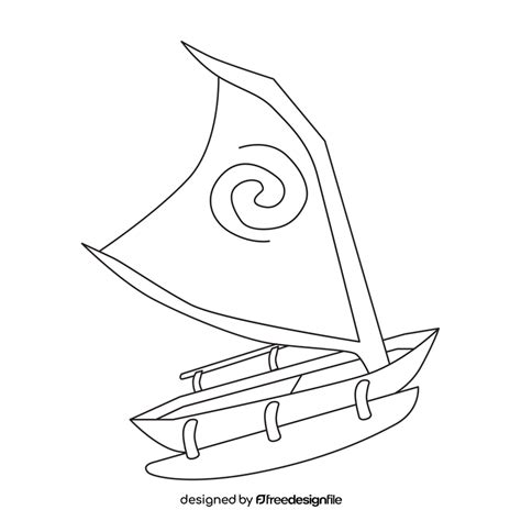 Moana ship, boat drawing black and white clipart vector free download