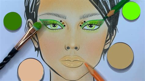 A Full Glam Makeup Look On Face Chart With Nude Lips YouTube