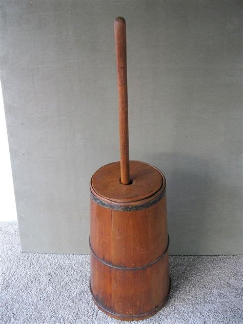 Antique Butter Churn Richmond Cedar Works Wood Vintage Primitive Lid