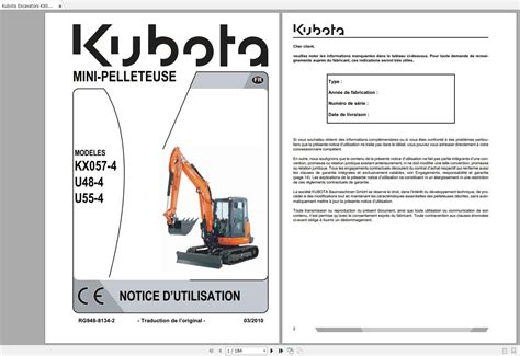 Kubota Excavators KX057 4 U48 4 U55 4 Operators Manual Auto Repair