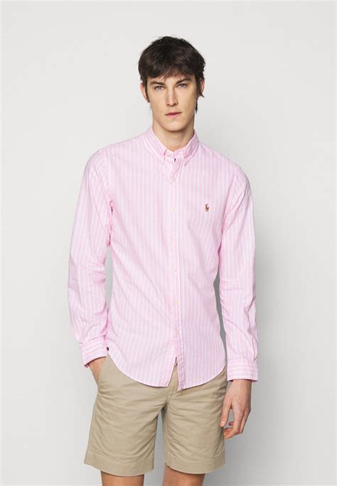 Polo Ralph Lauren Slim Fit Striped Oxford Shirt Ing Pink White