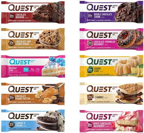 Amazon.com: Quest Nutrition Protein Bars, Assorted 10 Flavor Variety ...
