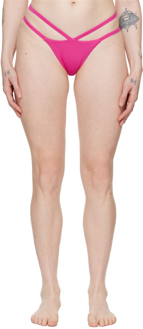 Culotte de bikini rose à Méduse Versace Underwear en solde