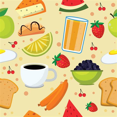 Breakfast Seamless Pattern 9352046 Vector Art At Vecteezy