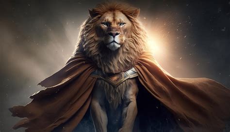 Premium Ai Image Super Lion As Superhero With Cape