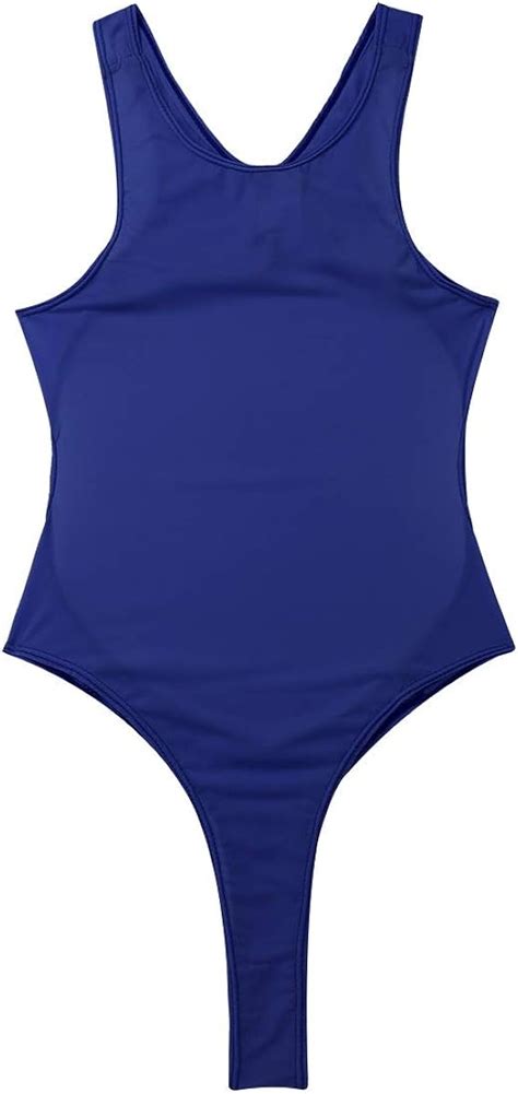 Freebily Damen Body Rückenfrei Badeanzug Einteiler Bikini G String Tanga Thong Transparent