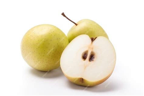Premium Photo Snow Pear Or Korean Pear Fruit And Half Sliced Isolated