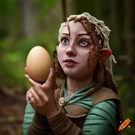 Female Gnome Druid Holding An Egg In Dungeons And Dragons Style Fan Art