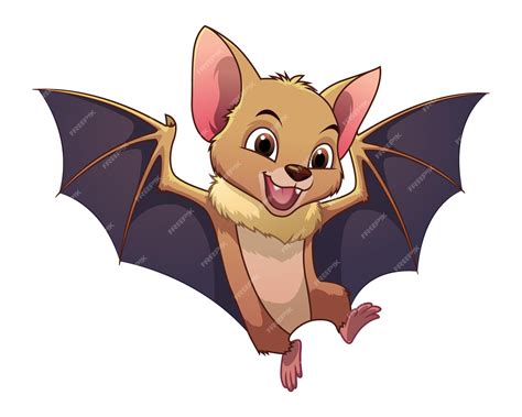 Premium Vector Little Fruit Bat Cartoon Animal Illustration