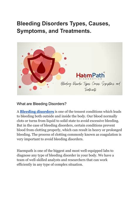 Types Of Bleeding Disorders At Martha Corby Blog