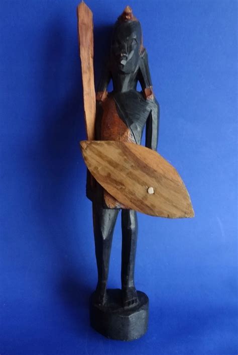 Figurka Afryka Ski Wojownik African Tribal Art Allegro Pl