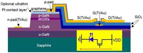 Monolithic Integrated Device Of Gan Micro Led With Graphene Transparent